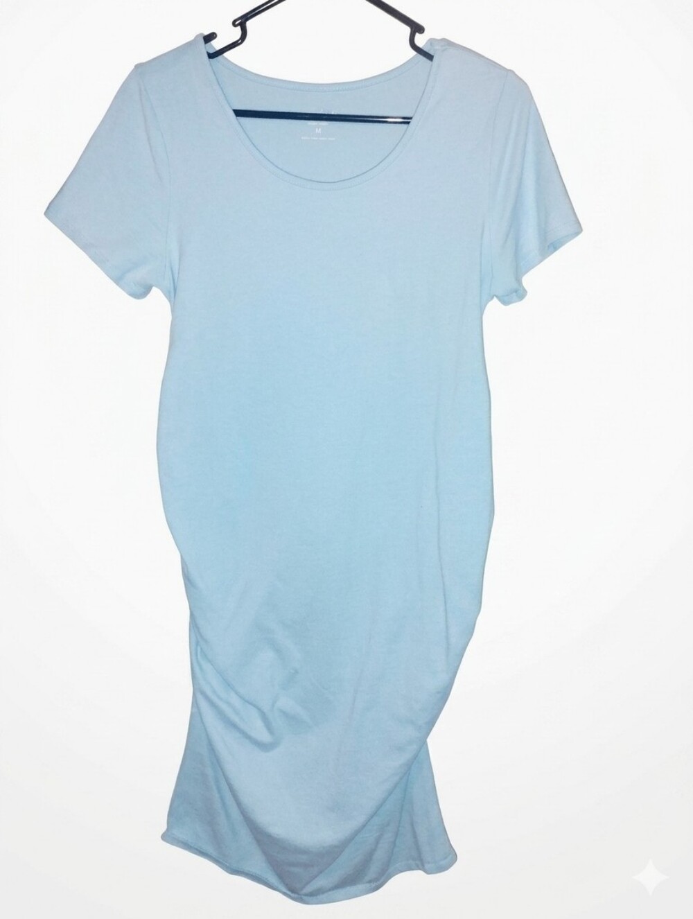 Isabel by Ingrid & Isabel Maternity Light Blue Short Sleeve Side-Ruched Bodycon